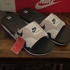 Nike Air Max 1 Slides in Black and White